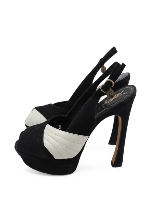 Saint Laurent Pre-Owned cross-strap peep-toe sandals Black GILTPUUSSH741459W