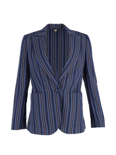 Burberry Pre-Owned single-breasted striped blazer Blue NAPPUGBCL381676W
