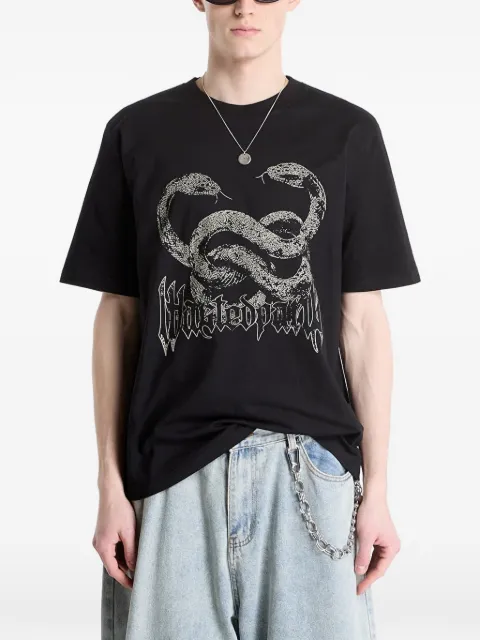 WASTED snake-print T-shirt Black WP000357