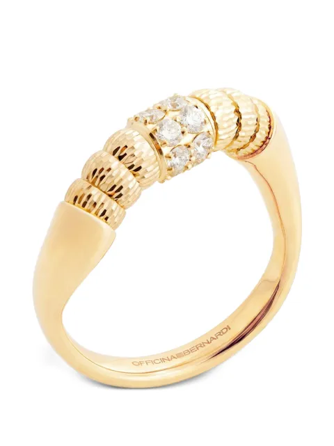 Officina Bernardi Enigma S diamond ring Gold ENIGMASANELLOINOROGIALLO18KTEDIAMANTI
