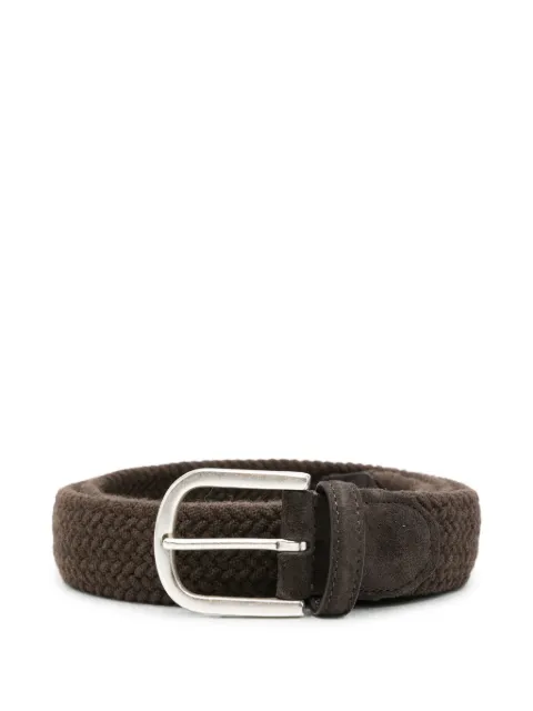Canali woven suede-trimmed belt Brown 50CKC00536