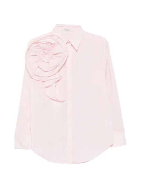 Dorothee Schumacher floral-appliqué pinstripe shirt Pink 548436