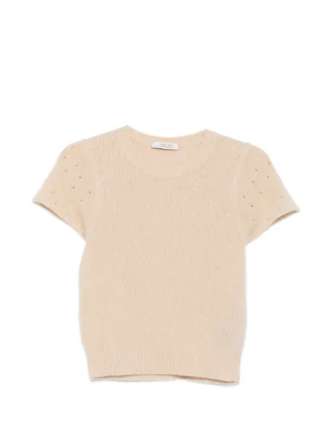 Dorothee Schumacher perforated-detail short-sleeve top Neutrals 510101