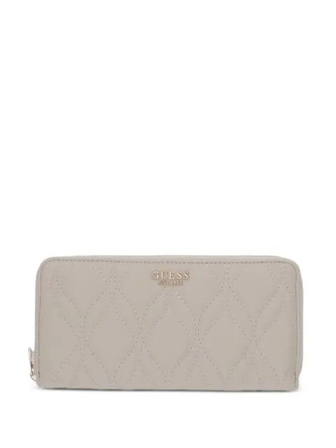 GUESS USA Maxine quilted-effect zip-around wallet Neutrals SWQG9733146