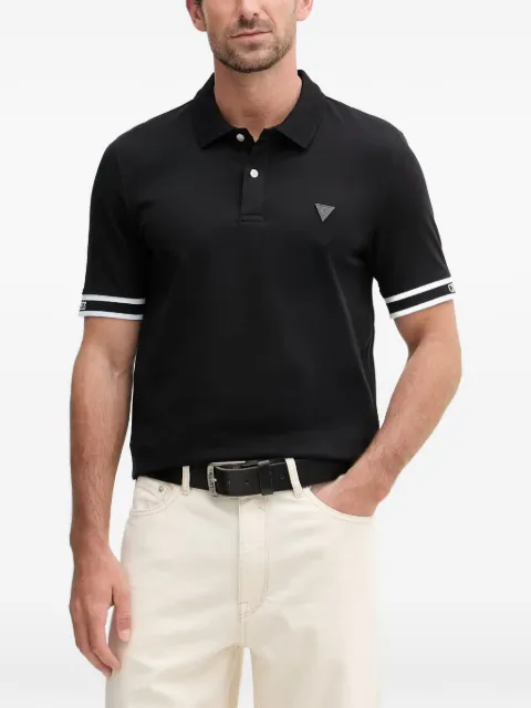 GUESS USA logo-patch cotton polo shirt Black M6GP60K3076