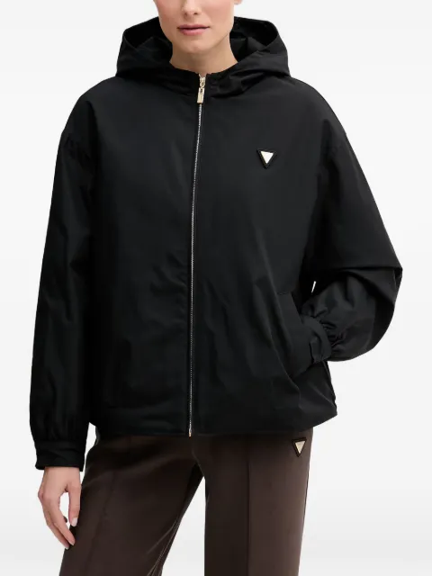 GUESS USA logo-plaque hooded jacket Black V6YL11W2871