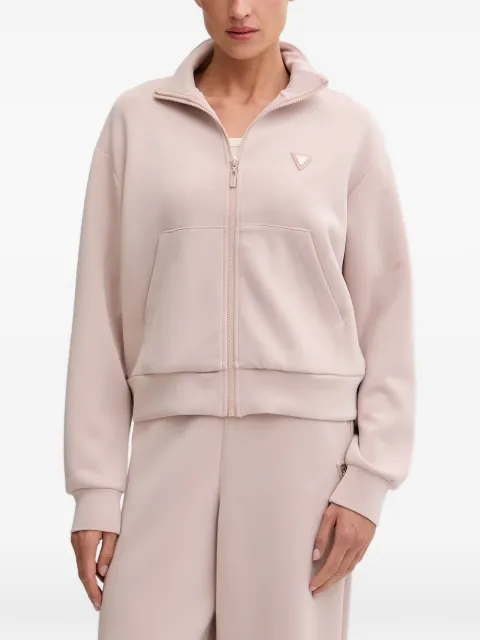 GUESS USA logo-plaque zip-up sweatshirt Neutrals V6YQ17K4313