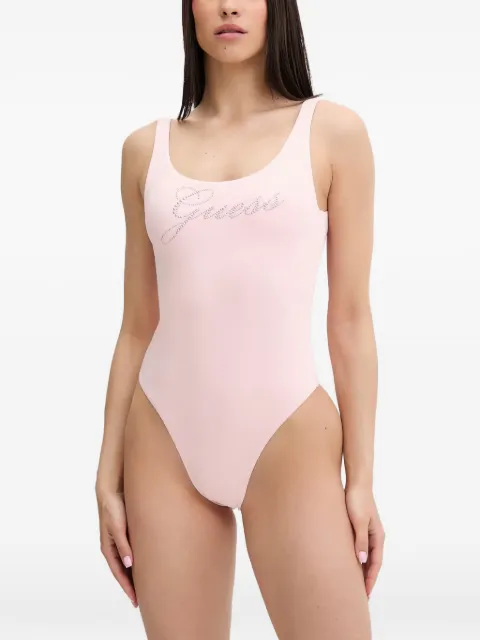 GUESS USA logo-embellished swimsuit Pink E6GJ26KCUO2