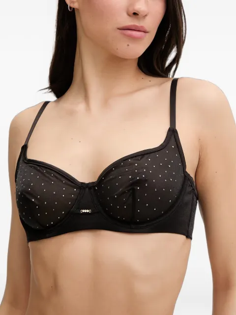 GUESS USA rhinestone-embellished underwired bra Black O6GC06KE860