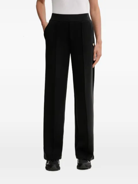 GUESS USA logo-plaque wide-leg track pants Black V6YB18K4315