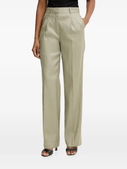 GUESS USA pleated straight-leg trousers Neutrals W6GB43W2840
