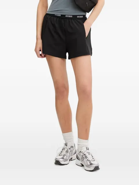 GUESS USA logo-waistband shorts Black V6GD18W2344