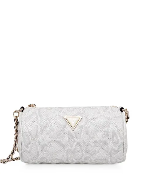 GUESS USA Giully snakeskin-effect quilted cross body bag White HWKG9673720