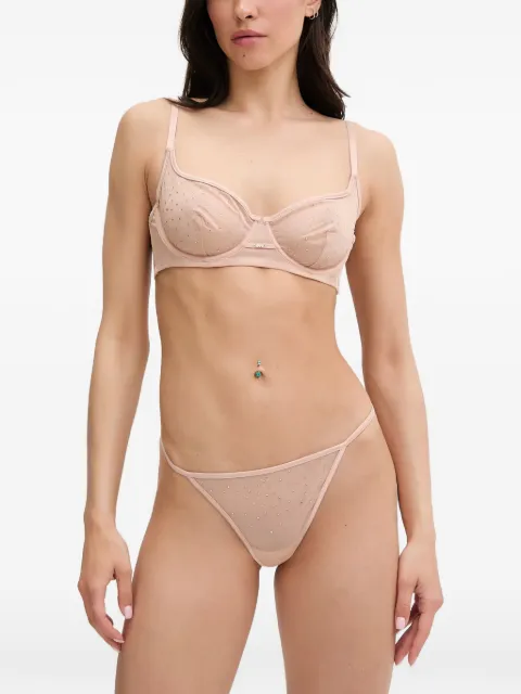 GUESS USA Isa mesh balconette bra Neutrals O6GC06KE860