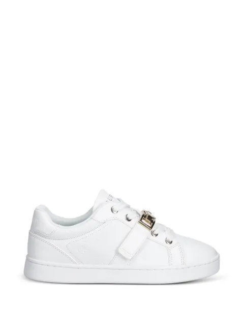 GUESS USA logo-embossed buckle-detail sneakers White FLTJAMFAL12