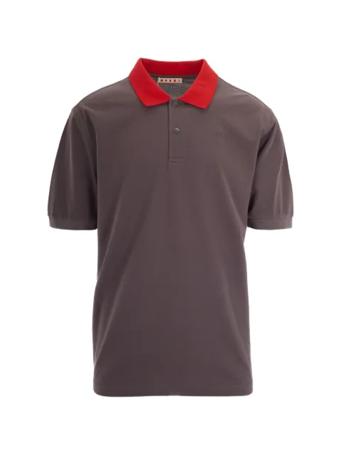 Marni contrast-collar piqué polo shirt Brown POJY0001LX