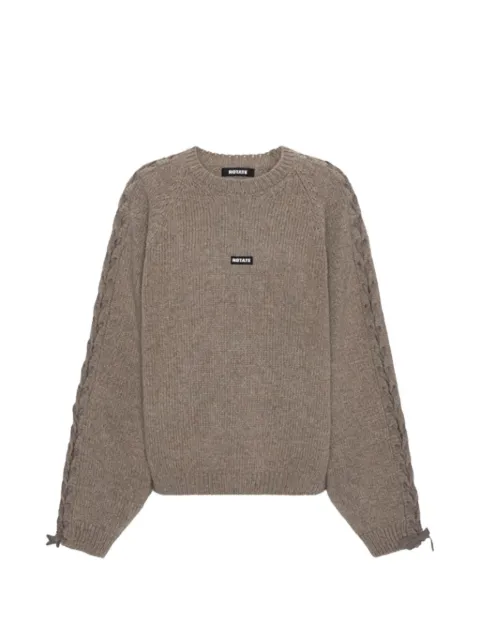 ROTATE BIRGER CHRISTENSEN lace-up logo-patch sweater Brown 1147411078
