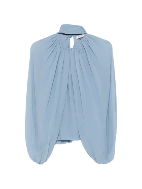 Dorothee Schumacher pussy-bow pleated blouse Blue 549246