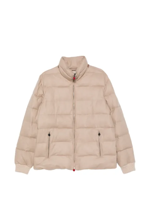 Kiton quilted high-neck jacket Neutrals UW2449V0451L03001