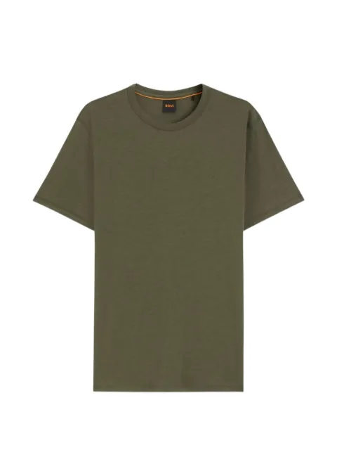 BOSS logo-embroidered T-shirt Green 50508243