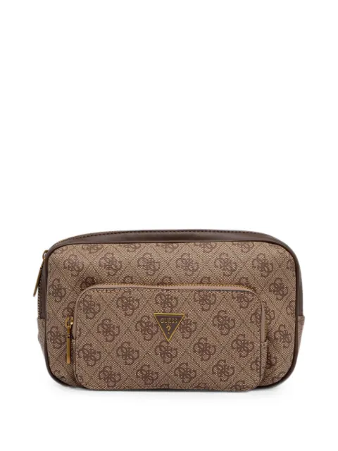 GUESS USA monogram-print zip-up belt bag Neutrals HMMILOP6398