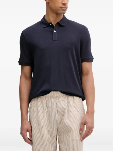 GUESS USA geometric-pattern short-sleeve polo shirt Blue M6GP15K3083
