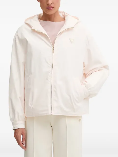 GUESS USA hooded logo-patch jacket Pink V6YL11W2871