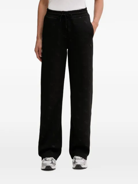 GUESS USA logo-embossed drawstring-waist track pants Black V6YB10K4295