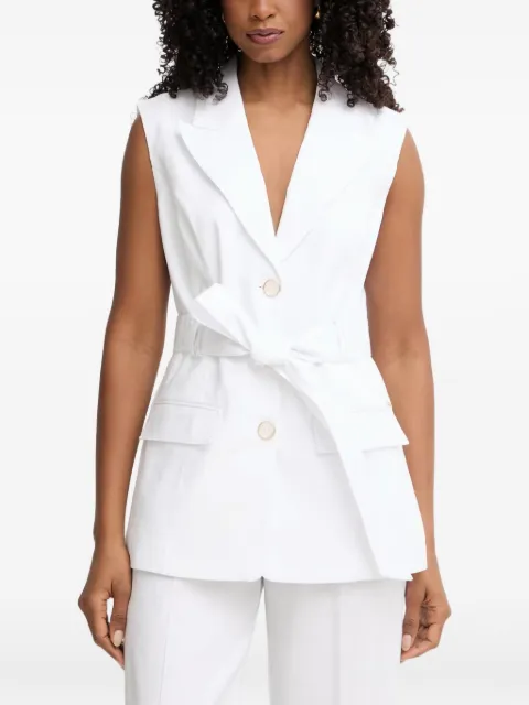 GUESS USA belted sleeveless blazer White W6GN05W1760