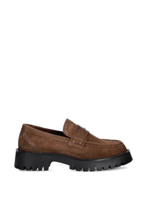 GUESS USA logo-plaque suede loafers Brown FMTZIASUE14