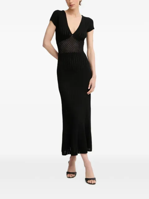 GUESS USA crochet-knit ribbed-knit dress Black W6GKAYZ0982