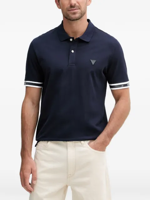 GUESS USA logo-patch striped-trim polo shirt Blue M6GP60K3076
