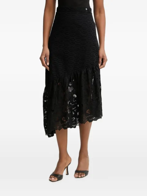 GUESS USA ruffled lace skirt Black W6GD40W1882