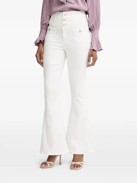 GUESS USA button-embellished flared jeans White W6GA14D0857