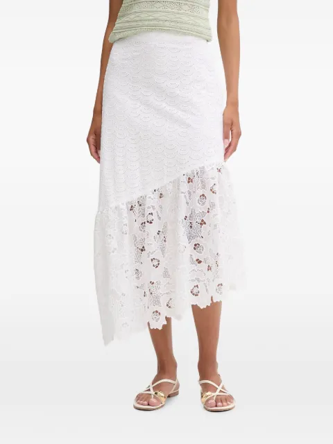 GUESS USA eyelets midi skirt White W6GD40W1882