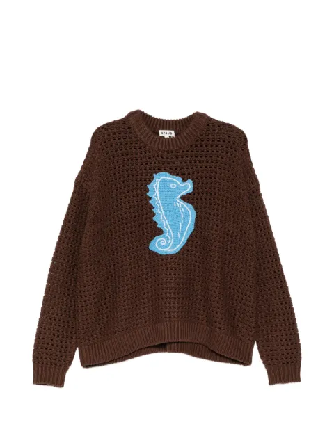 STAUD seahorse open-knit sweater Brown R26P3113CA