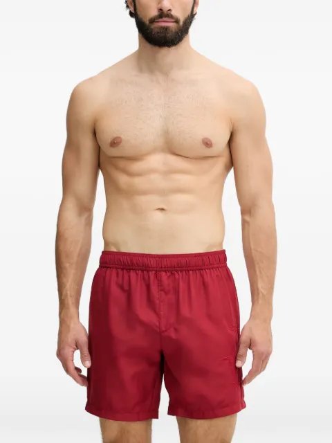 Trussardi logo-embroidered swim shorts Red TRU26MBM03