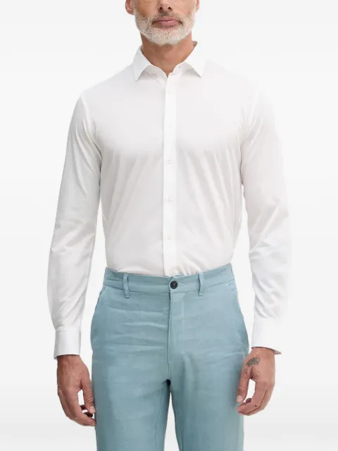 Trussardi logo-embroidered long-sleeve shirt White 58008000021N001