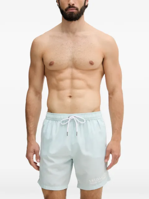Trussardi logo-print drawstring swim shorts Blue TRU26MBM01