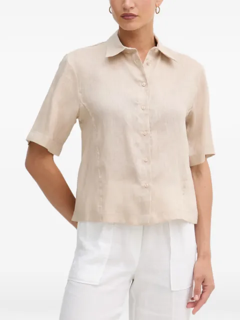Sisley short-sleeved button-down shirt Neutrals 51G1LQ08U