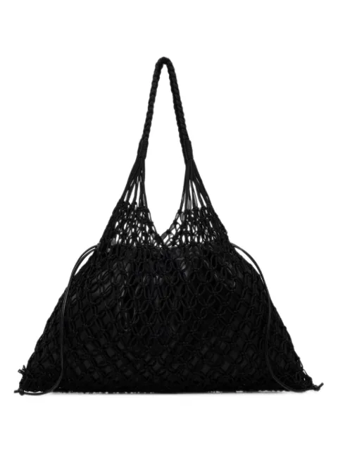 Sisley net-overlay braided-strap tote bag Black 6UWGWY06L