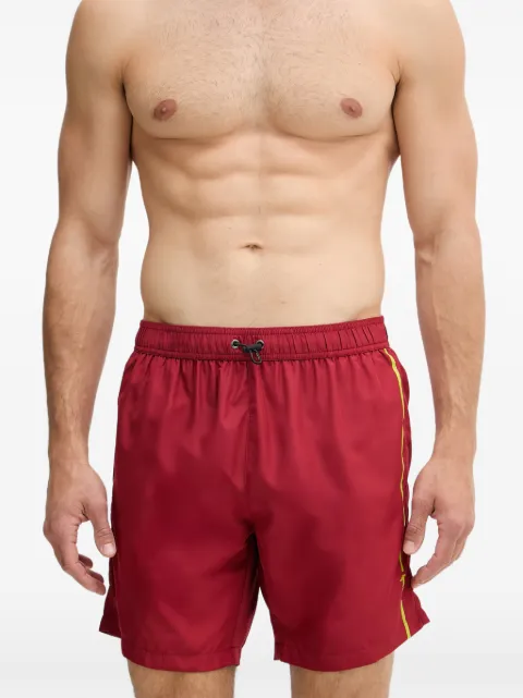 Trussardi logo-print drawstring swim shorts Red TRU26MBM02