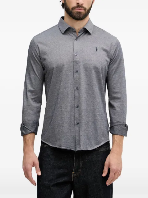 Trussardi logo-embroidered long-sleeve shirt Grey 58008000021N