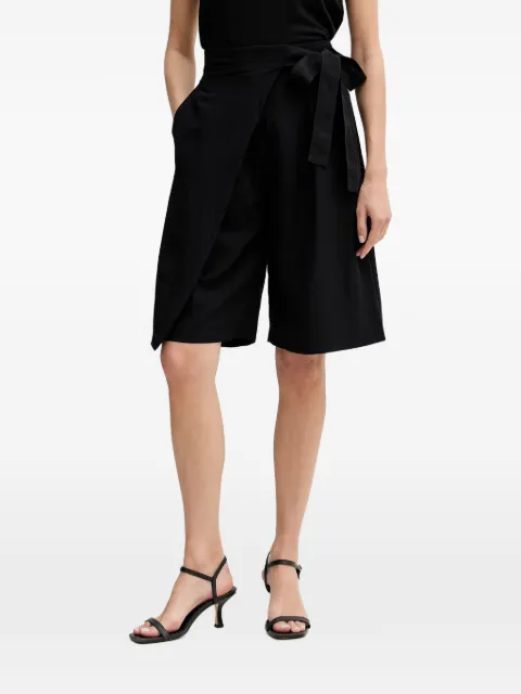 Sisley wrap-style belted shorts Black 4UNJL9022
