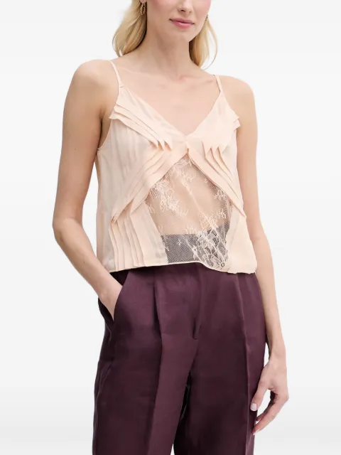 Sisley lace-insert pleated blouse Neutrals 5D6HLH01U