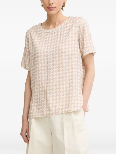 Trussardi geometric-print short-sleeve T-shirt Neutrals D000A000421N0LB