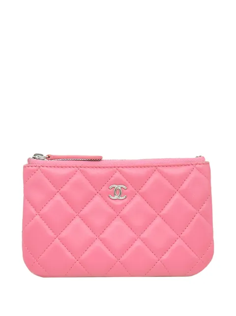 CHANEL Pre-Owned 2021 CC Quilted Lambskin pouch Pink UKMEQYLX4V8LM3I9