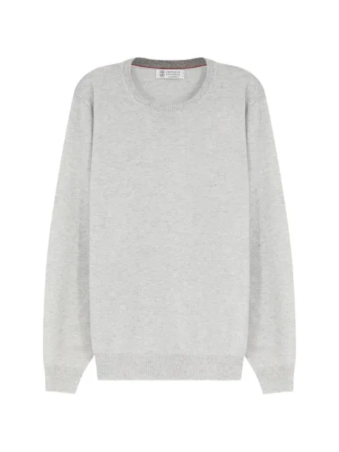 Brunello Cucinelli crew-neck ribbed-trim sweater Grey M2200100CCJ72