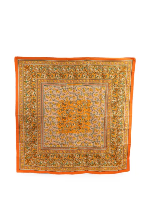 Hermès Pre-Owned Chasse en Inde printed scarf Orange SCARF