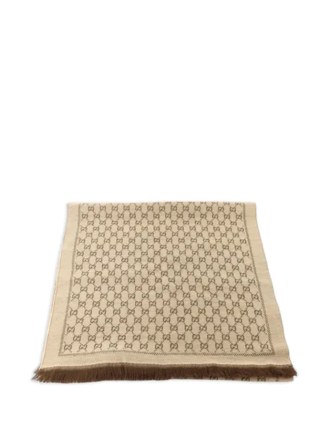 Gucci Pre-Owned GG monogram scarf Neutrals 4111153G200